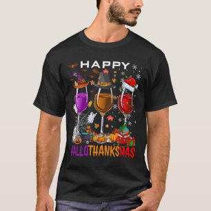 Happy Hanksmas Wine Halloween Thanksgiving C T-shirt