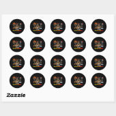 Happy Hankssmas Black Cat Halloween Thanksgiv Ronde Sticker (Vel)