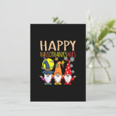Happy Hankssmas Kerstmis Halloween Thanksgiv Kaart (Staand voorkant)