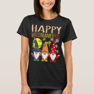 Happy Hankssmas Kerstmis Halloween Thanksgiv T-shirt