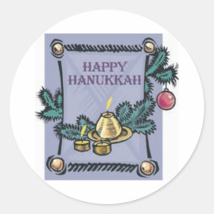 Happy Hannakah Ronde Sticker