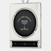 Happy Hannukah! (Banner Ornament) Verzilverd Banner Ornament (Links)