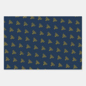 Happy Hannukah blauw kaarsenpatroon Inpakpapier Vel (Voorkant 2)