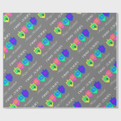 Happy Hannukah English Hebrew Cadeaupapier (Vlak)