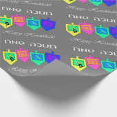 Happy Hannukah English Hebrew Cadeaupapier (Hoek)