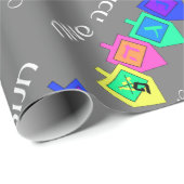 Happy Hannukah English Hebrew Cadeaupapier (Rol Hoek)