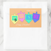 Happy Hannukah English Hebrew Rechthoekige Sticker (Tas)