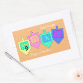 Happy Hannukah English Hebrew Rechthoekige Sticker (Envelop)