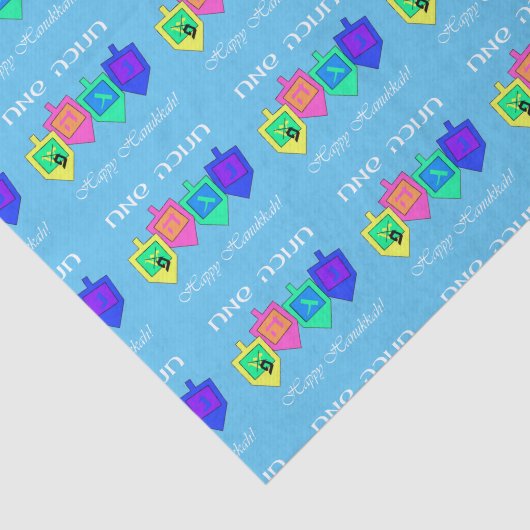 Happy Hannukah English Hebrew Tissuepapier (Detail)