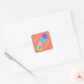 Happy Hannukah English Hebrew Vierkante Sticker (Envelop)