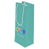 Happy Hannukah English Hebrew Wijn Cadeautas (Achterkant Gekanteld)