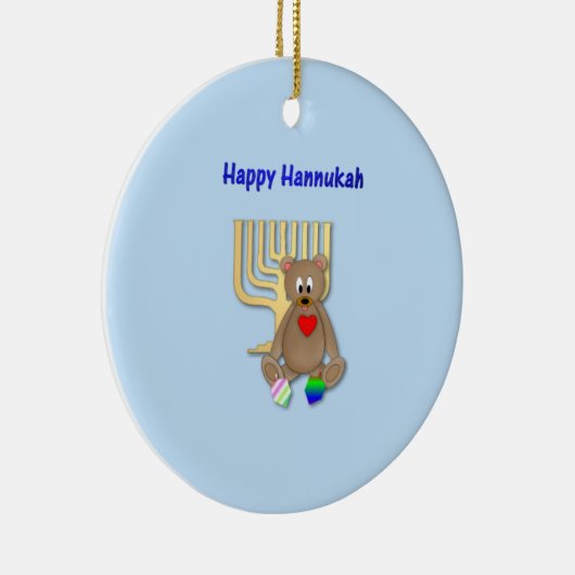 Happy Hannukah Keramisch Ornament (Rechts)
