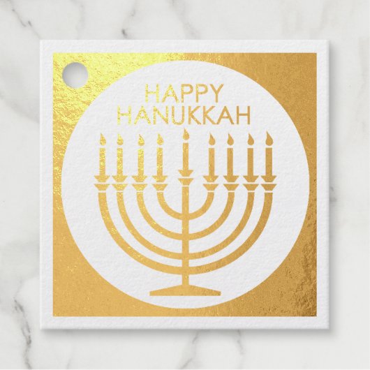 Happy Hannukah menorah Bedankjes Labels (Voorkant)