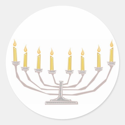 Happy Hannukah Menorah Candles Card Envelope Seals Ronde Sticker (Voorkant)