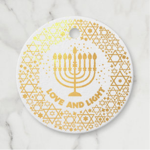 Happy Hannukah menorah sterren Bedankjes Labels