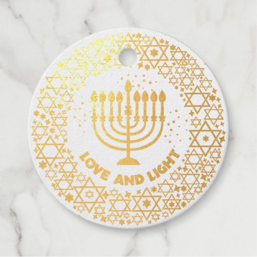 Happy Hannukah menorah sterren Bedankjes Labels (Voorkant)