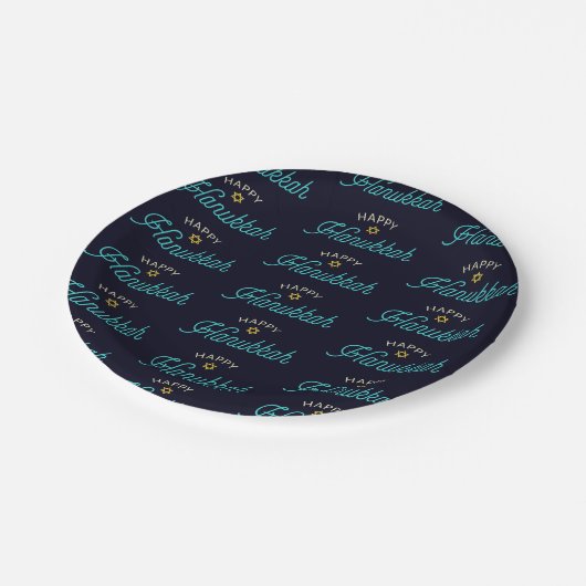 Happy Hannukah Paper Borden Papieren Bordje (Gekanteld)