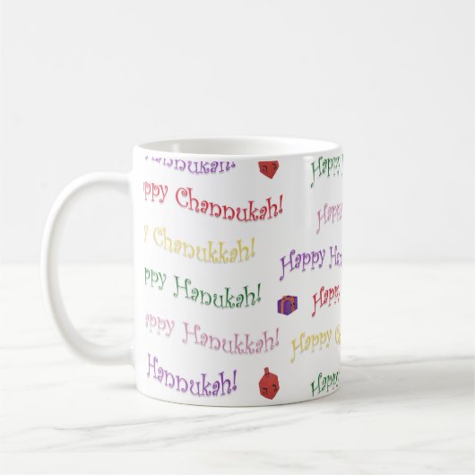 Happy Hannukah Patterned Koffiemok (Links)