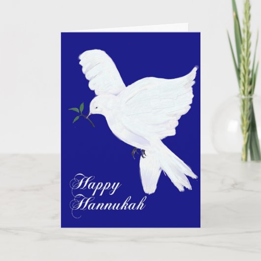 Happy Hannukah!-Peace Dove Kaart (Voorkant)