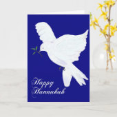 Happy Hannukah!-Peace Dove Kaart (Gele Bloem)
