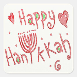 Happy Hannukah Vierkante Sticker