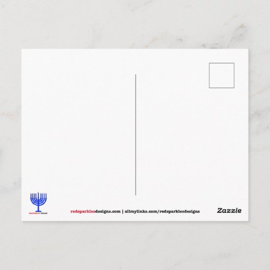 Happy Hanu-Cat | Kat in Chanoeka Sweater Briefkaart (Achterkant)