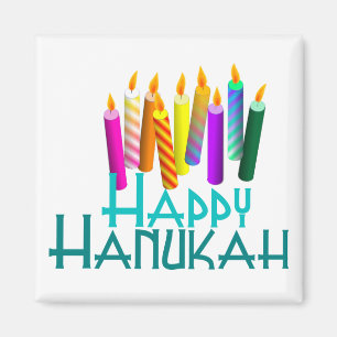 Happy Hanukah Candle Magnet