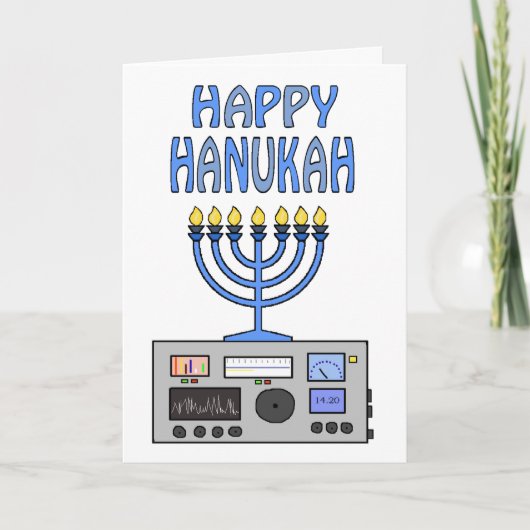 Happy Hanukah Ham Radio Wenskaart Feestdagen Kaart (Voorkant)
