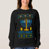 Happy Hanukcat Ugly Hanukkah Cat Chanukah Jewish U Trui (Voorkant)