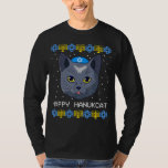 Happy Hanukcat Ugly Hanukkah Sweater Cat Chanukah T-shirt<br><div class="desc">Happy Hanukcat Ugly Hanukkah Sweater Cat Chanukah</div>