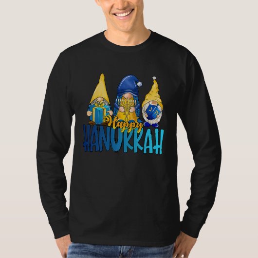 Happy Hanukkah 2022 Gnome Menorah Dreidel Ugly Chr T-shirt (Voorkant)