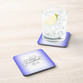 Happy Hanukkah 2-tone blauw witte achtergrond Bier Onderzetter (Rechterzijde)