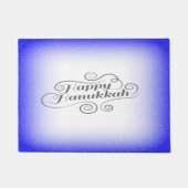 Happy Hanukkah 2-tone blauw witte achtergrond Deurmat (Voorkant)
