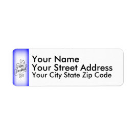 Happy Hanukkah 2-tone blauw witte achtergrond Etiket