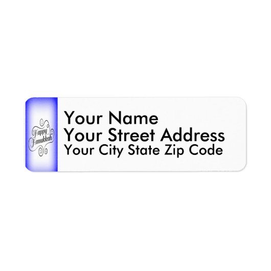Happy Hanukkah 2-tone blauw witte achtergrond Etiket (Voorkant)