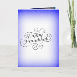Happy Hanukkah 2-tone blauw witte achtergrond Feestdagen Kaart