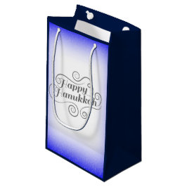 Happy Hanukkah 2-tone blauw witte achtergrond Klein Cadeauzakje