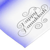 Happy Hanukkah 2-tone blauw witte achtergrond Korte Tafelloper (Hoek)
