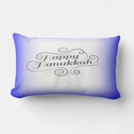 Happy Hanukkah 2-tone blauw witte achtergrond Kussen