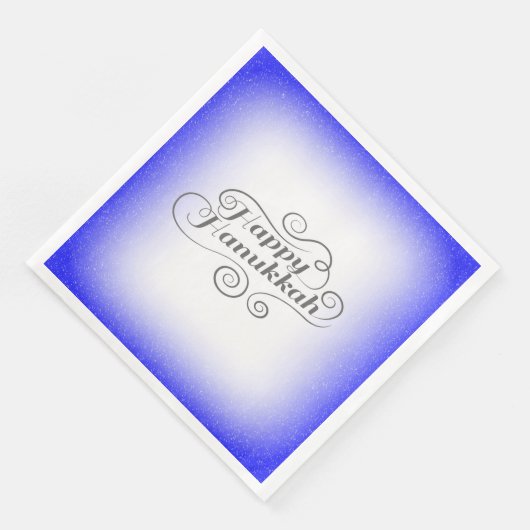 Happy Hanukkah 2-tone blauw witte achtergrond Servet (Hoek)
