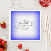 Happy Hanukkah 2-tone blauw witte achtergrond Servet (Insitu)
