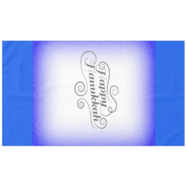 Happy Hanukkah 2-tone blauw witte achtergrond Tafelkleed