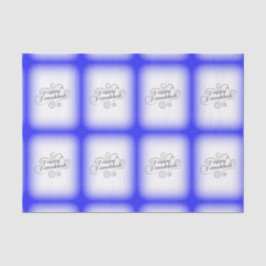 Happy Hanukkah 2-tone blauw witte achtergrond Tissuepapier