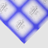 Happy Hanukkah 2-tone blauw witte achtergrond Tissuepapier (Detail)