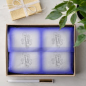 Happy Hanukkah 2-tone blauw witte achtergrond Tissuepapier (Geschenk)