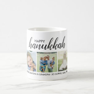 Happy Hanukkah 3-foto's en aangepaste tekst Koffiemok