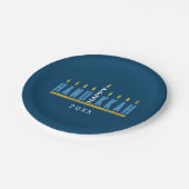 Happy Hanukkah | Aangepast Menorah Papieren Bordje (Gekanteld)