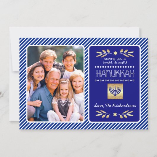 Happy Hanukkah. Aangepaste foto Feestdagenkaart (Voorkant)