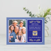 Happy Hanukkah. Aangepaste foto Feestdagenkaart (Staand voorkant)
