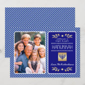 Happy Hanukkah. Aangepaste foto Feestdagenkaart (Voorkant / Achterkant)